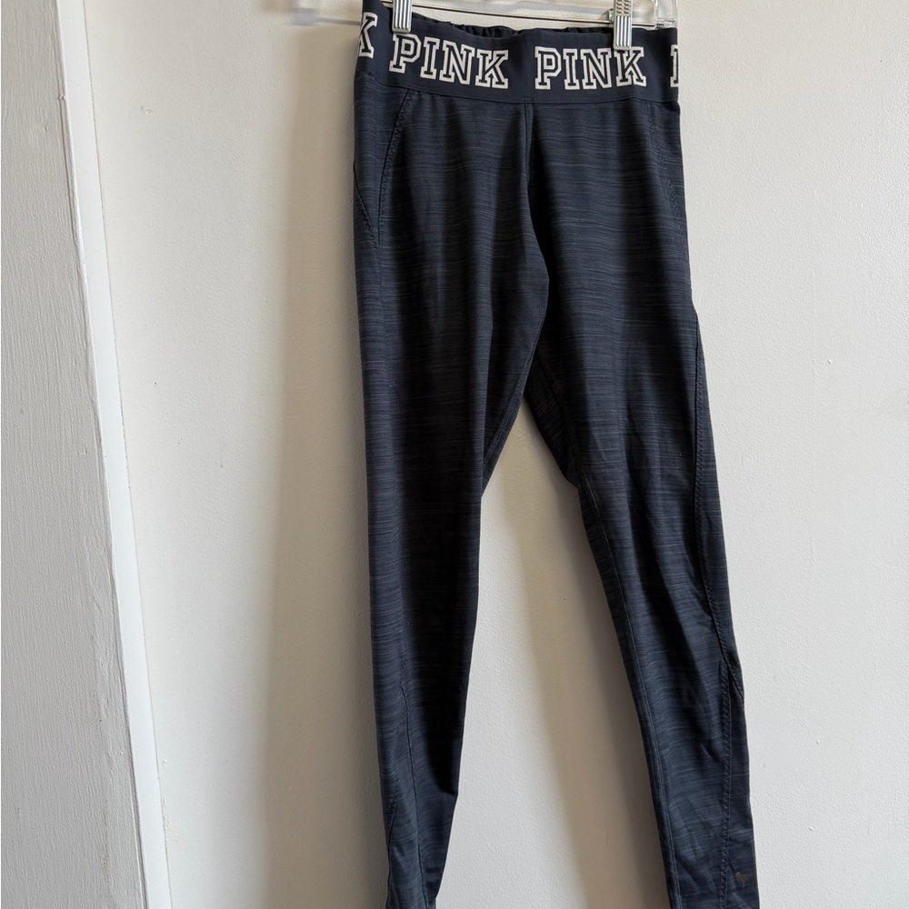 PINK Victoria's Secret Ultimate Grey Leggings Logo Waist Womens S
